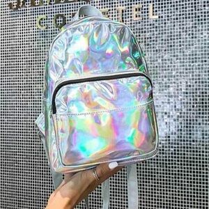 Brand New - DISC SHIP -Holographic Silver Backpack